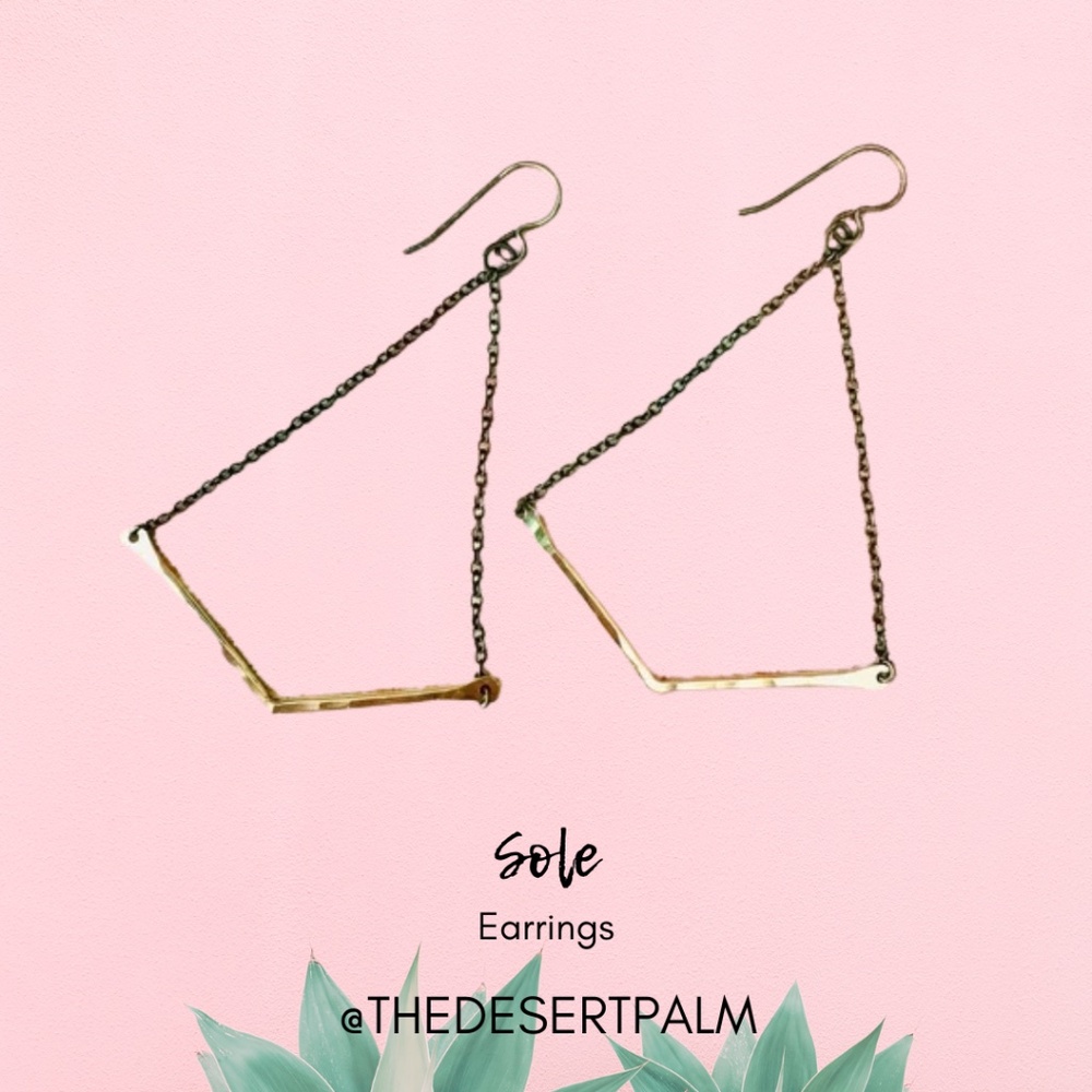 Gold & Black Geometric Dangle Earrings | Modern Minimalist Statement